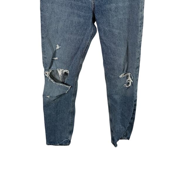 Agolde 90s Pinch Waist Jeans Button Fly Distressed Lineup Medium Wash Womens 24 - Picture 4 of 11